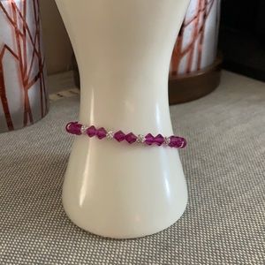Handmade Magenta Stretch Bracelet